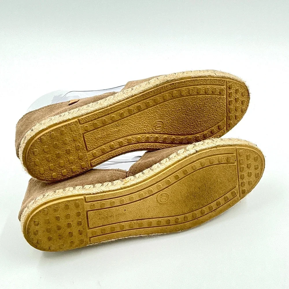 Verbenas Size 9 Espadrille Flats Tan Suede Slip On Shoes Made in Spain Worn Once